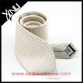 Cheap China Beige Pin Dots Factory 100 Silk Woven Neckties